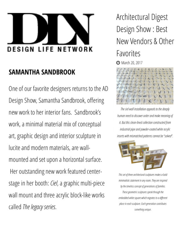 Design Life Network, Architectural Digest Design Show: Best New Vendors & Other Favorites, NYC